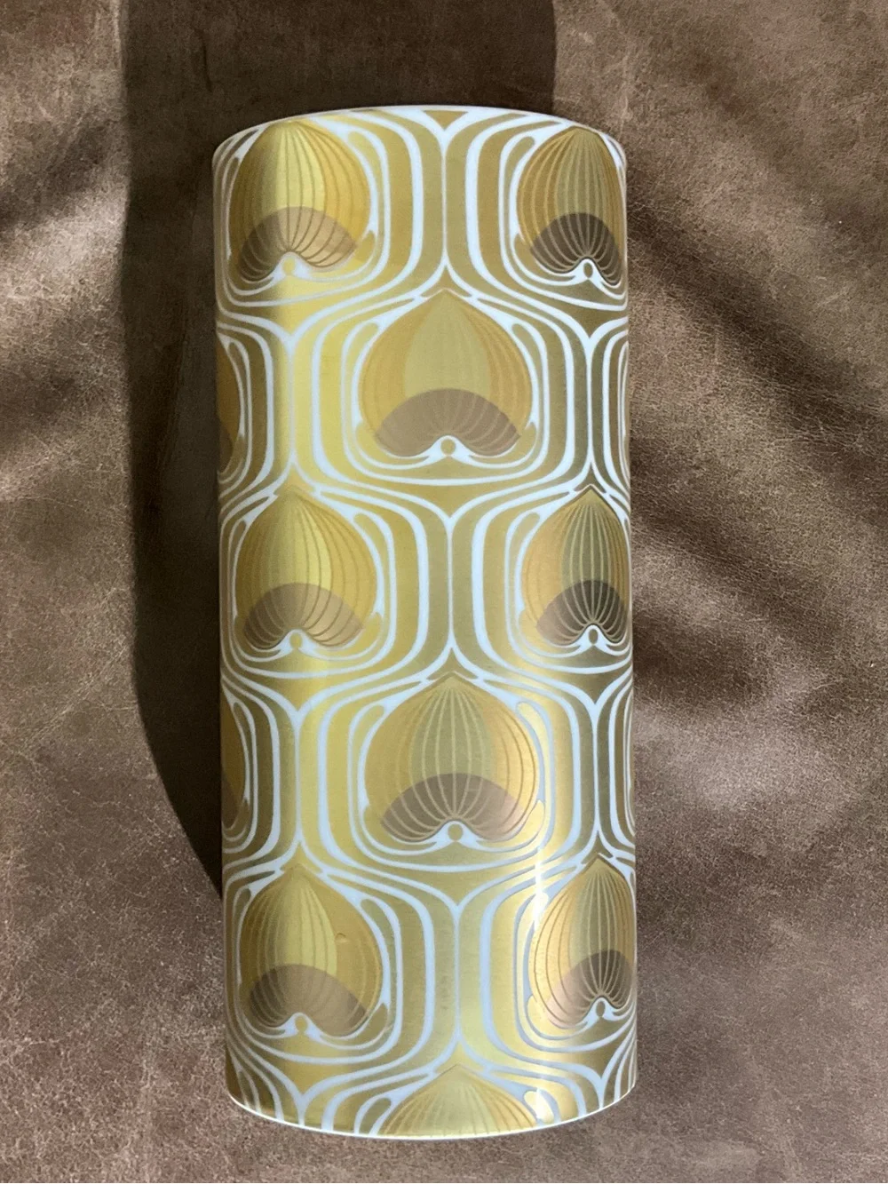 Vintage Rosenthal Studio Linie Bjorn Wiinblad Lotus Gold Porcelain Vase